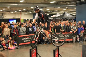 Ryan Leech draws a crowd Saturday at Seattle Bicycle expo
