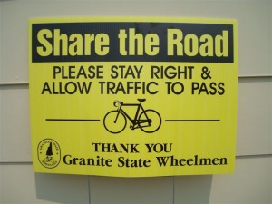 Sign along the bike route