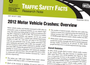 2012 federal traffic fatality report