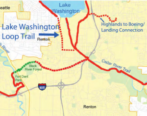 Future trail links Lake Washington and Cedar River routes in Renton