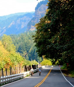 Bicyclists on Historic Columbia Gorge Highway