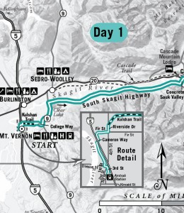 Detail for a bike tour map