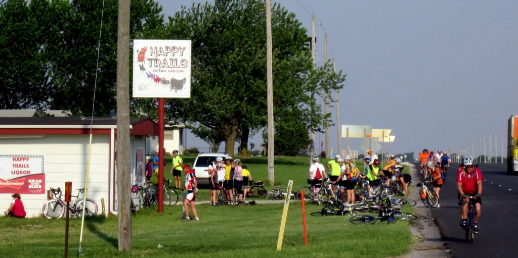 Biking Across Kansas bike tour stops at Happy Trails