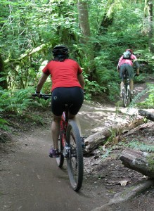 Bikers at Duthie Hill Park, devoted soley to mountain biking