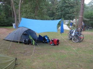 Tarp-tent bike camping set  up from  Hendrik Christenhusz