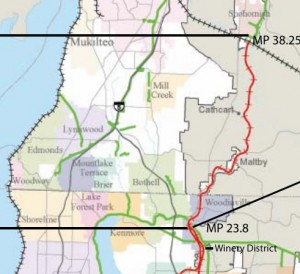 Proposed rail-trail connection between Woodinville and Snohomish