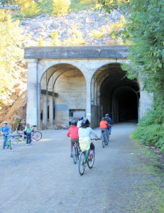 Entering west portal of Snoqualmie Tunnel