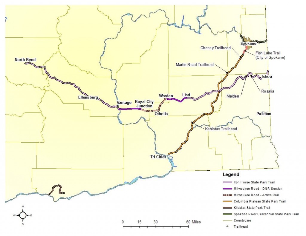 John Wayne Pioneer (E-W) and Columbia Plateau (NE-SW) trails