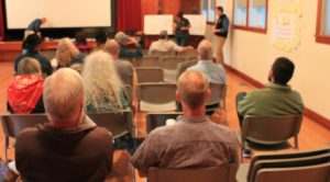 Presentations at state parks trail meeting in Preston on Tuesday
