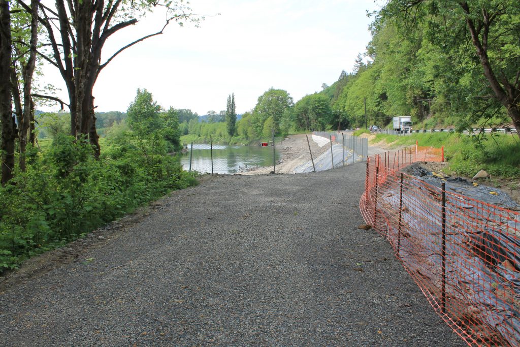 The work zone on the Snoqualmie Valley Trail this spring
