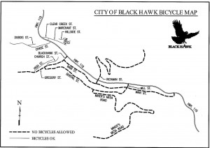 Where bicycles are banned in Black Hawk
